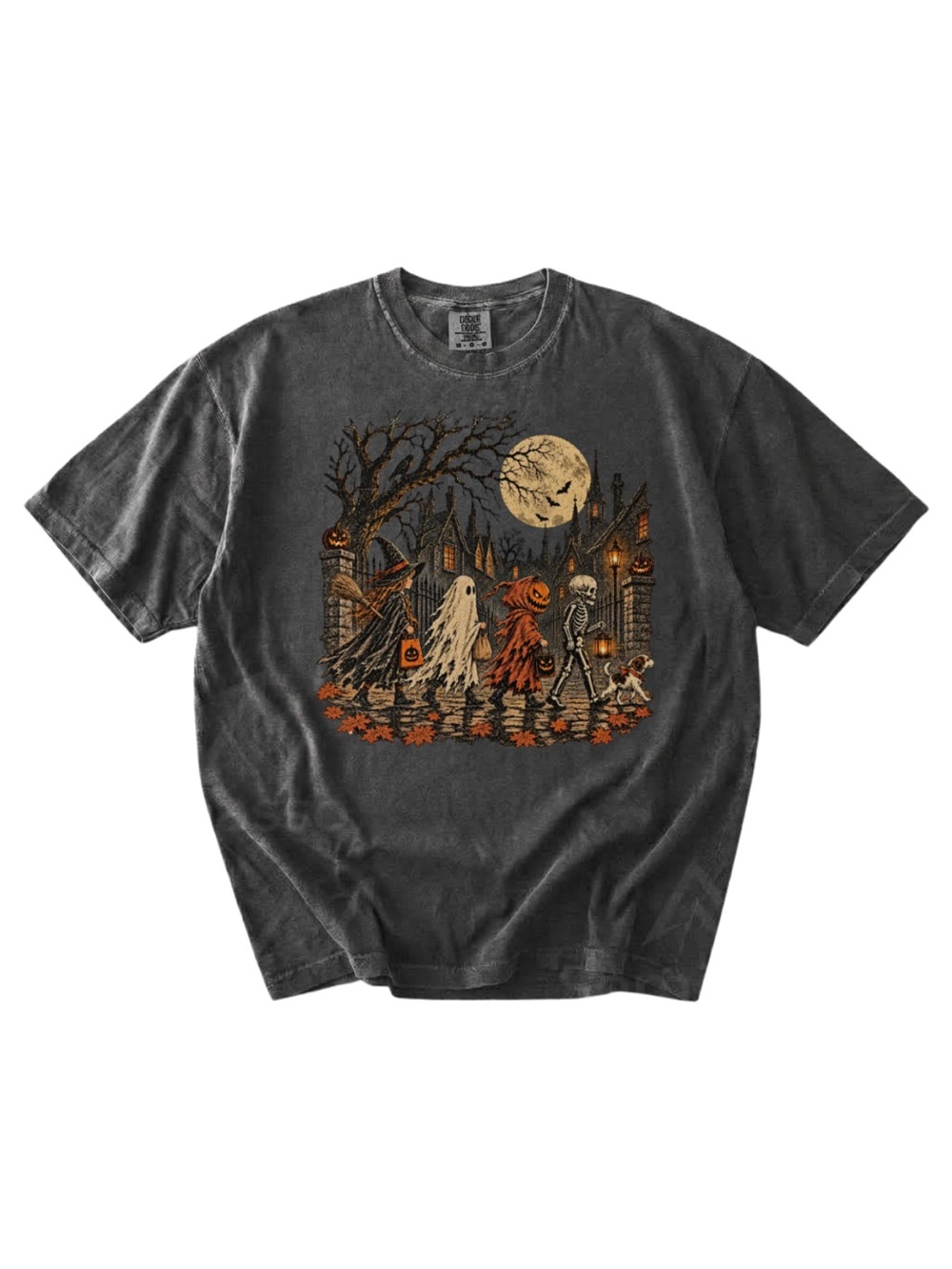 Comfort colors Halloween Trick-or-Treat Graphic Tee - Pepper color